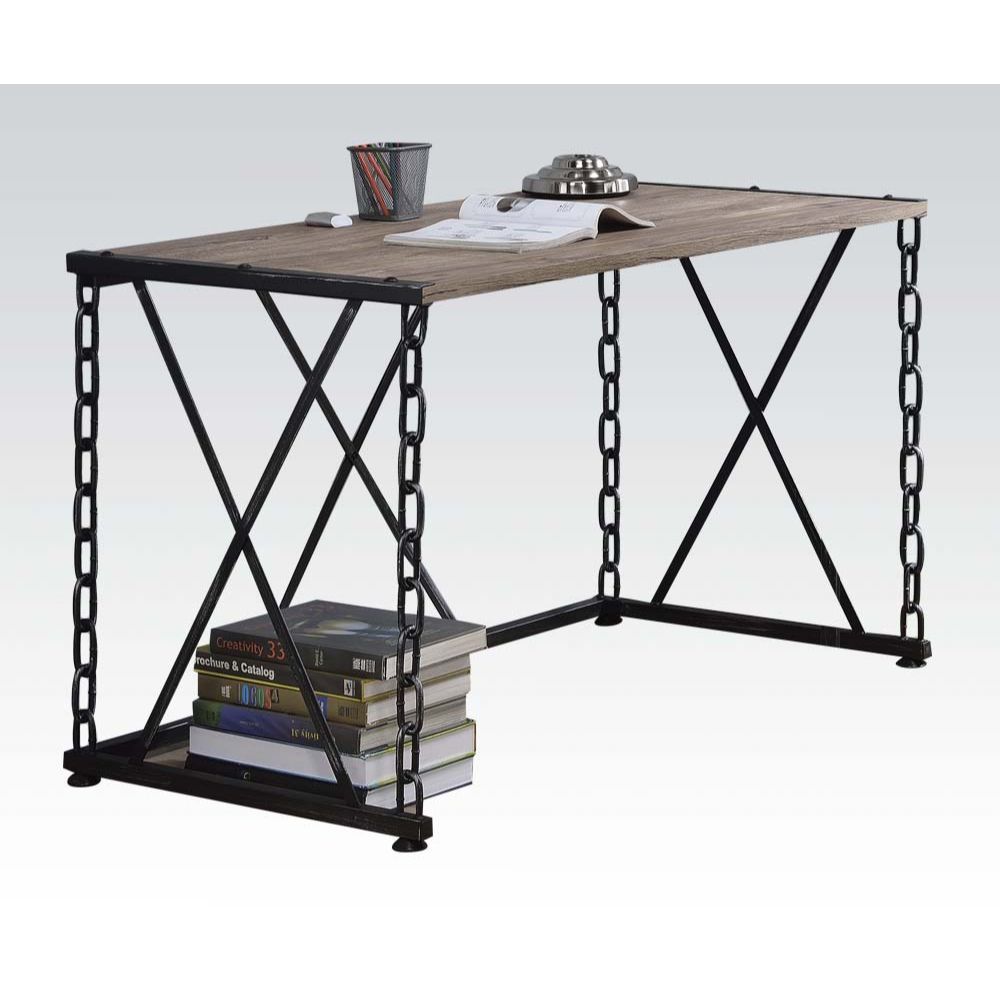 Jodie - Writing Desk (Same Ac00905) - Rustic Oak & Antique Black