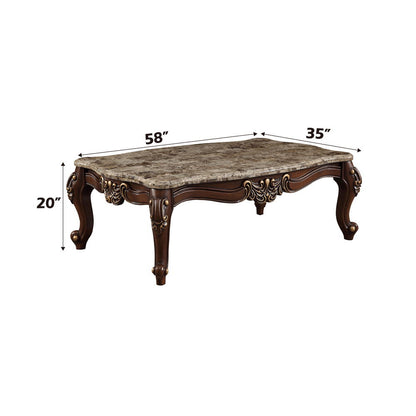 Mehadi - Coffee Table - Marble Top & Walnut
