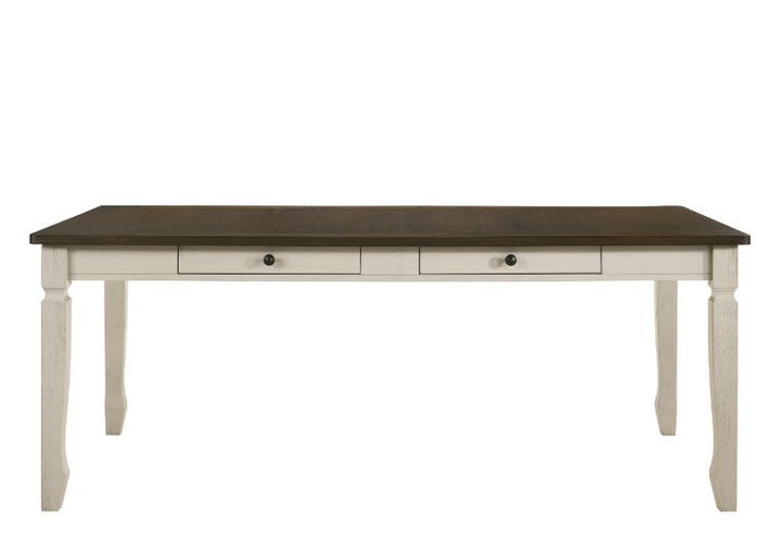 Fedele - Dining Table - Weathered Oak & Cream