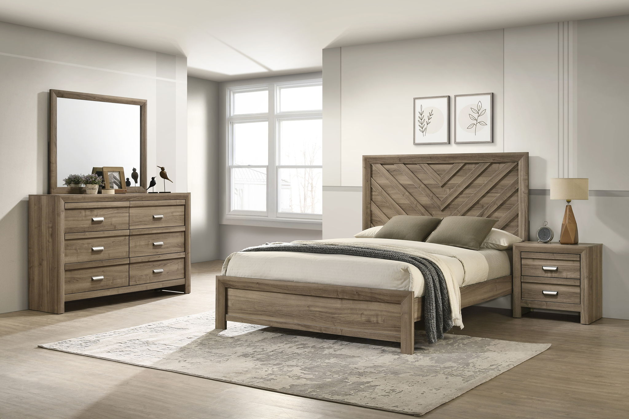 VALOR NIGHT STAND-LIGHT BROWN
