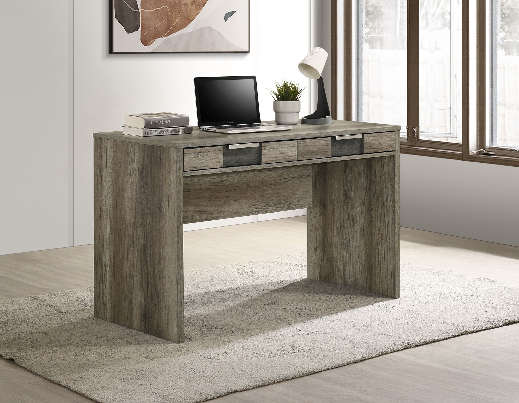 RANGLEY WRITING DESK-GREY/BROWN