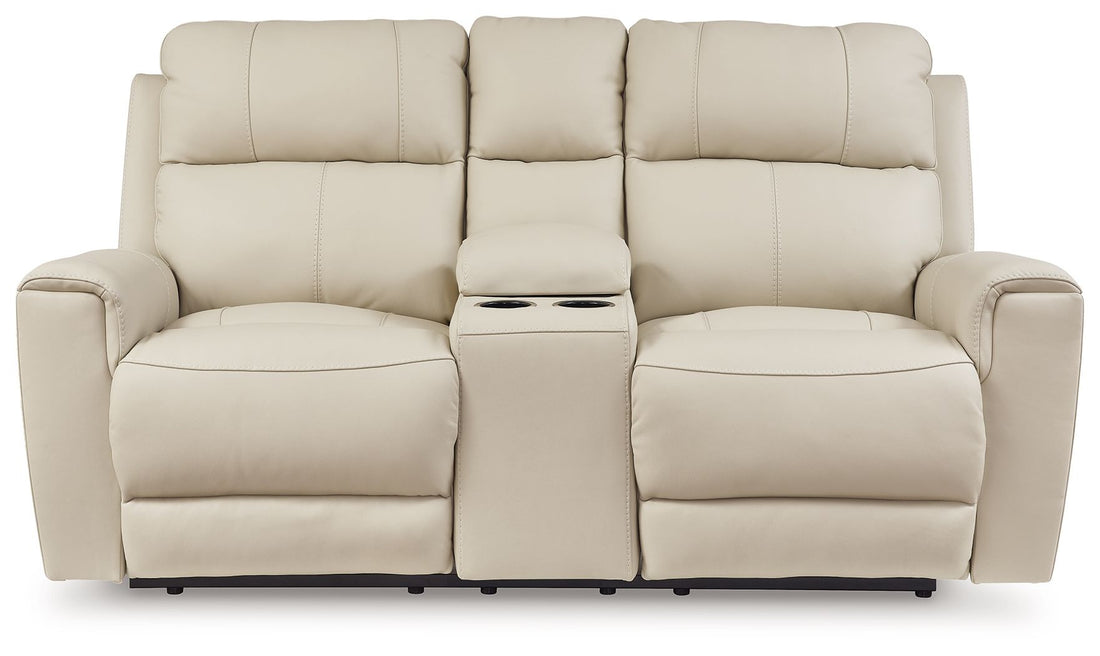 Dahlmoore - Dbl Power Reclining Loveseat With Console - Almond