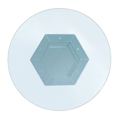 Noralie - Dining Table - Mirrored, Faux Diamonds & Clear Glass Top