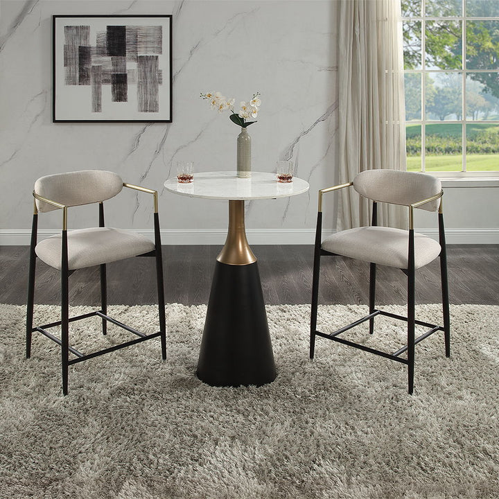 Jaramillo - Counter Height Table - Natural Marble Top & Black