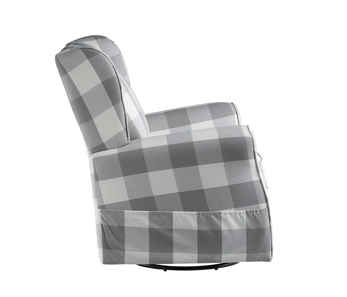 Patli - Swivel Chair With Glider - Gray Fabric