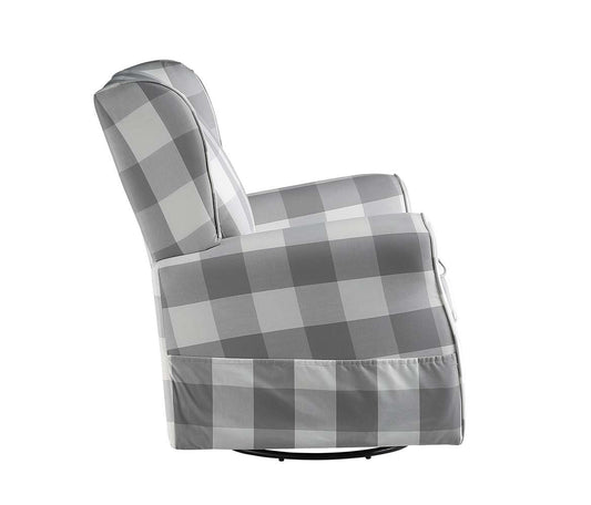 Patli - Swivel Chair With Glider - Gray Fabric