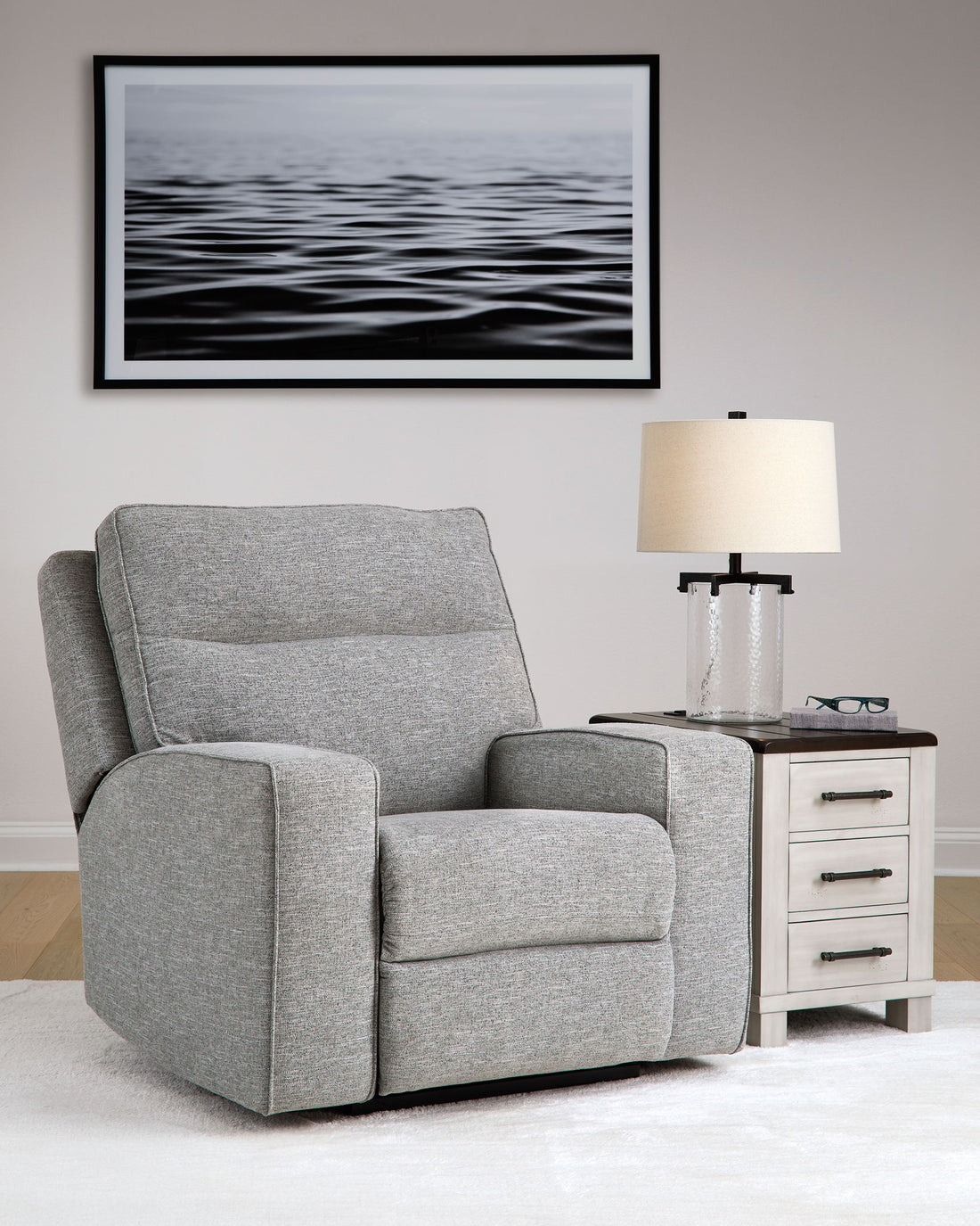 Biscoe - Power Recliner /Adj Headrest - Pewter