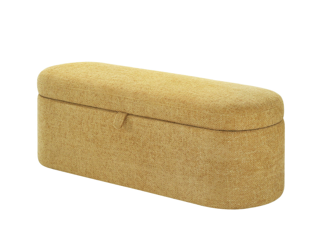 PHILIPA STORAGE BENCH-GOLD TWEED