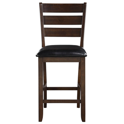 Urbana - Counter Height Chair (Set of 2) - Black Synthetic Leather & Espresso