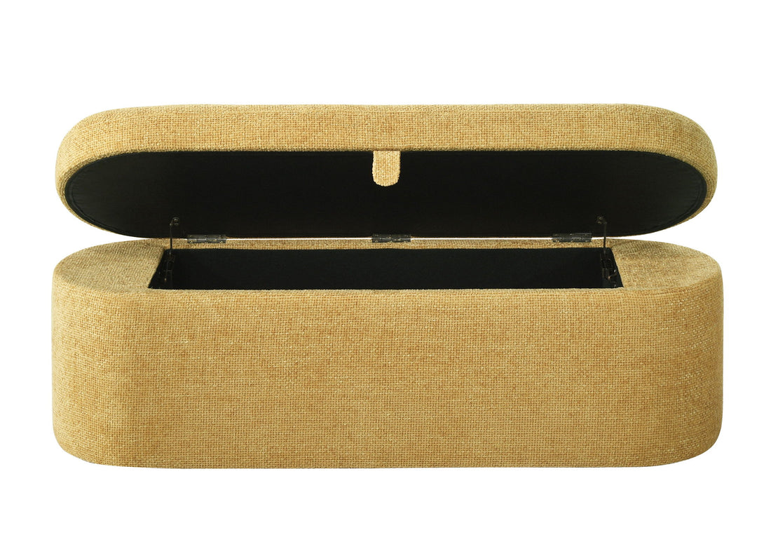 PHILIPA STORAGE BENCH-GOLD TWEED