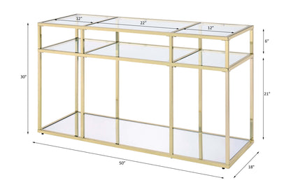 Uchenna - Sofa Table - Clear Glass & Gold
