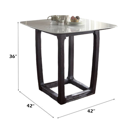 Razo - Counter Height Table With Marble Top - Marble Top & Weathered Espresso