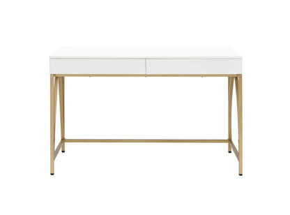 Lightmane - Vanity Desk Same 92660) - White High Gloss & Gold