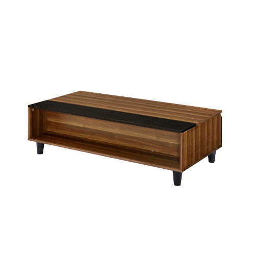 Avala - Coffee Table With Lift Top - Walnut & Black