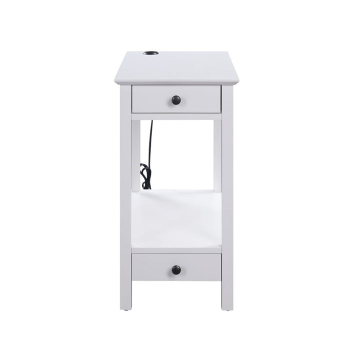 Byzad - Mesa auxiliar con USB - Blanco