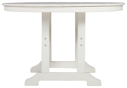 Crescent Luxe - Round Dining Table w/Umb OPT - White