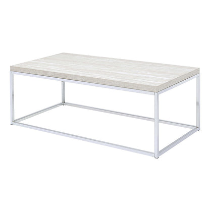 Snyder - Coffee Table - Engineered Stone Top & Chrome