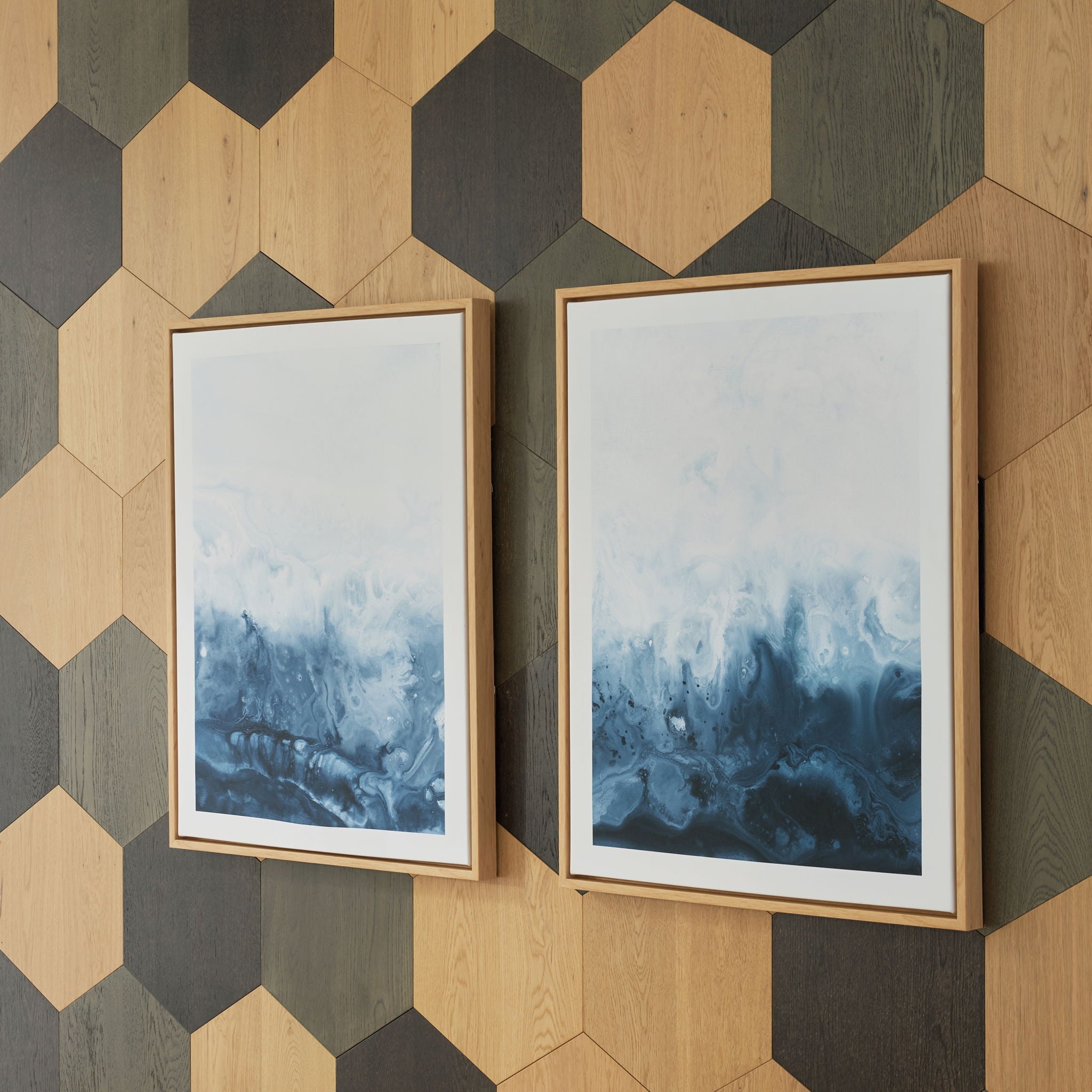 Holport - Wall Art Set (Set of 2) - Blue / White