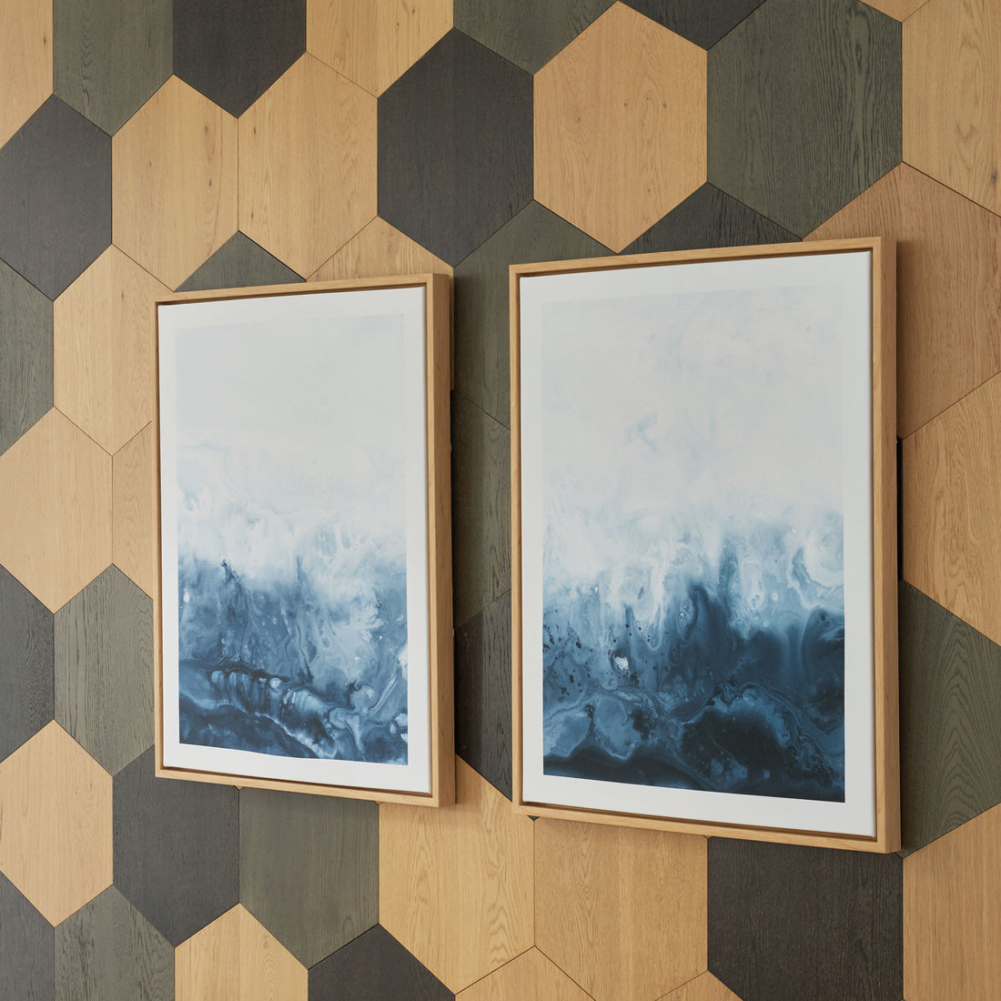 Holport - Wall Art Set (Set of 2) - Blue / White