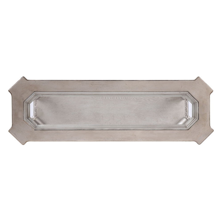 Northville - Sofa Table - Clear Glass & Antique Silver