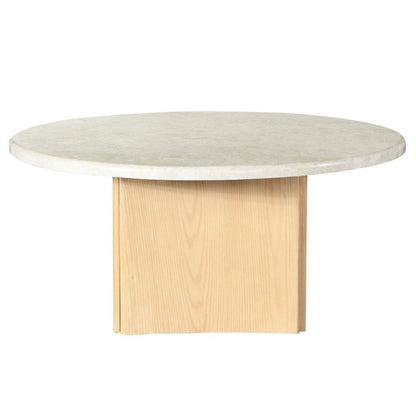 Qwin - Coffee Table With Marble Top - Marble Top & Oak