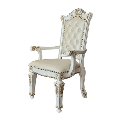 Vendome - Arm Chair (Set of 2) - Synthetic Leather & Antique Pearl