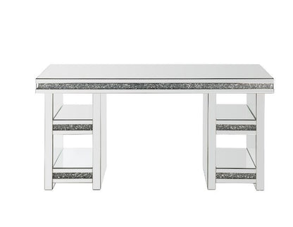 Noralie - Writing Desk - Mirrored & Faux Diamonds