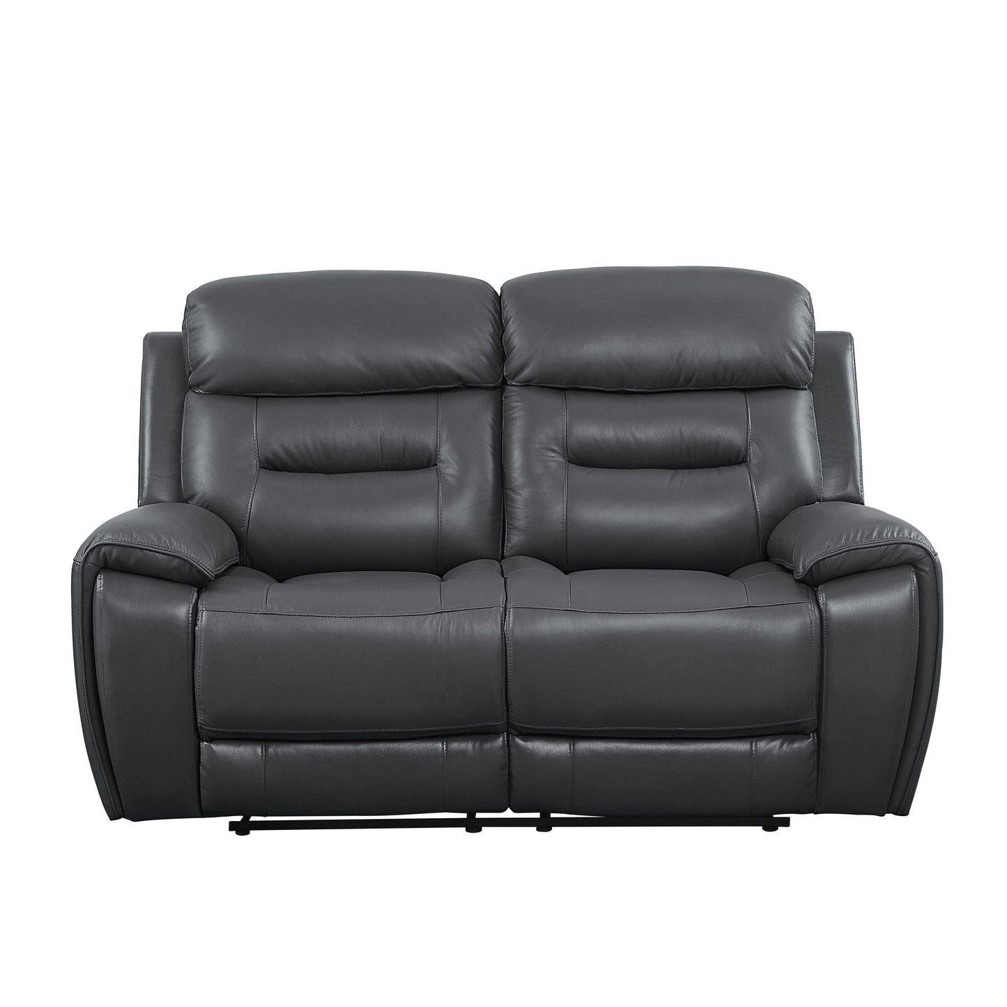 Lamruil - Motion Loveseat - Gray Top Grain Leather