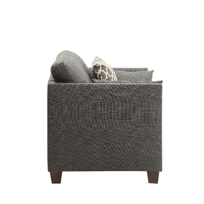 Laurissa - Chair With 3 Pillows - Light Charcoal Linen