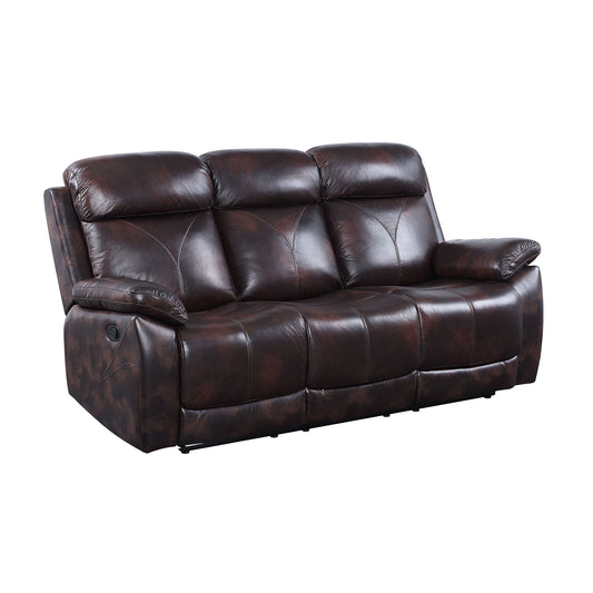 Perfiel - Motion Sofa - Two Tone Dark Brown Top Grain Leather