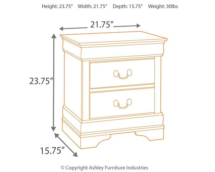 Alisdair - Two Drawer Night Stand - Reddish Brown