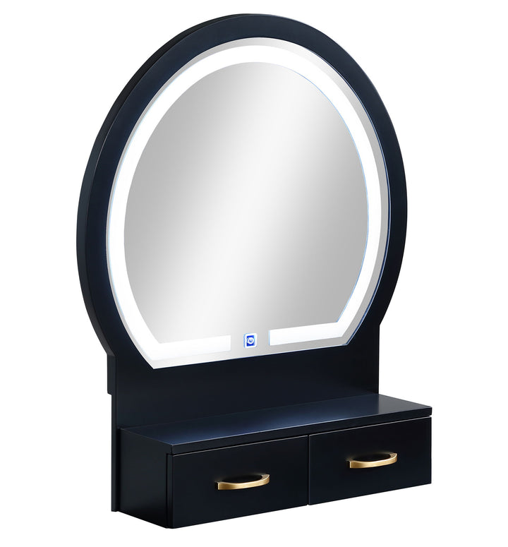 CECILIA VANITY TABLE & STOOL-BLACK