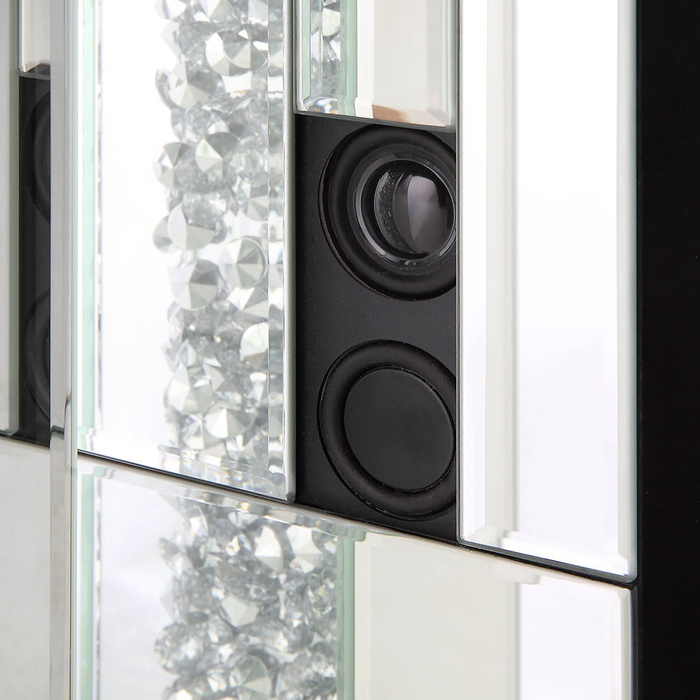 Noralie - 47" Fireplace With Bluetooth - Mirrored & Faux Diamonds