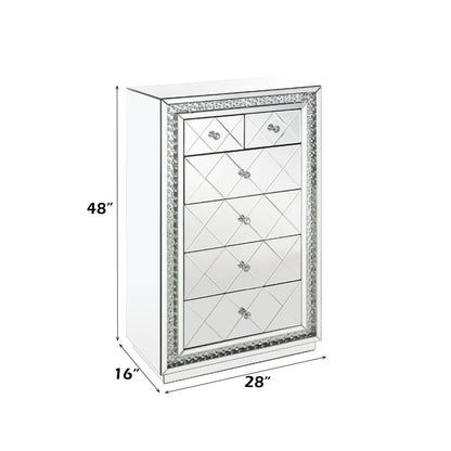 Nysa - Cabinet - Mirrored & Faux Crystals Inlay