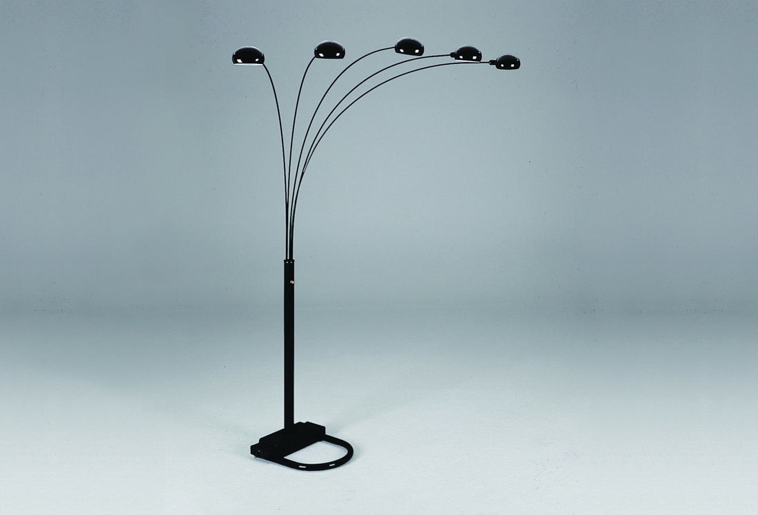 PEACOCK SHADE FLOOR LAMP BK 82"H