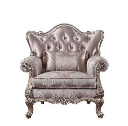Jayceon - Chair With Pillow - Fabric & Champagne