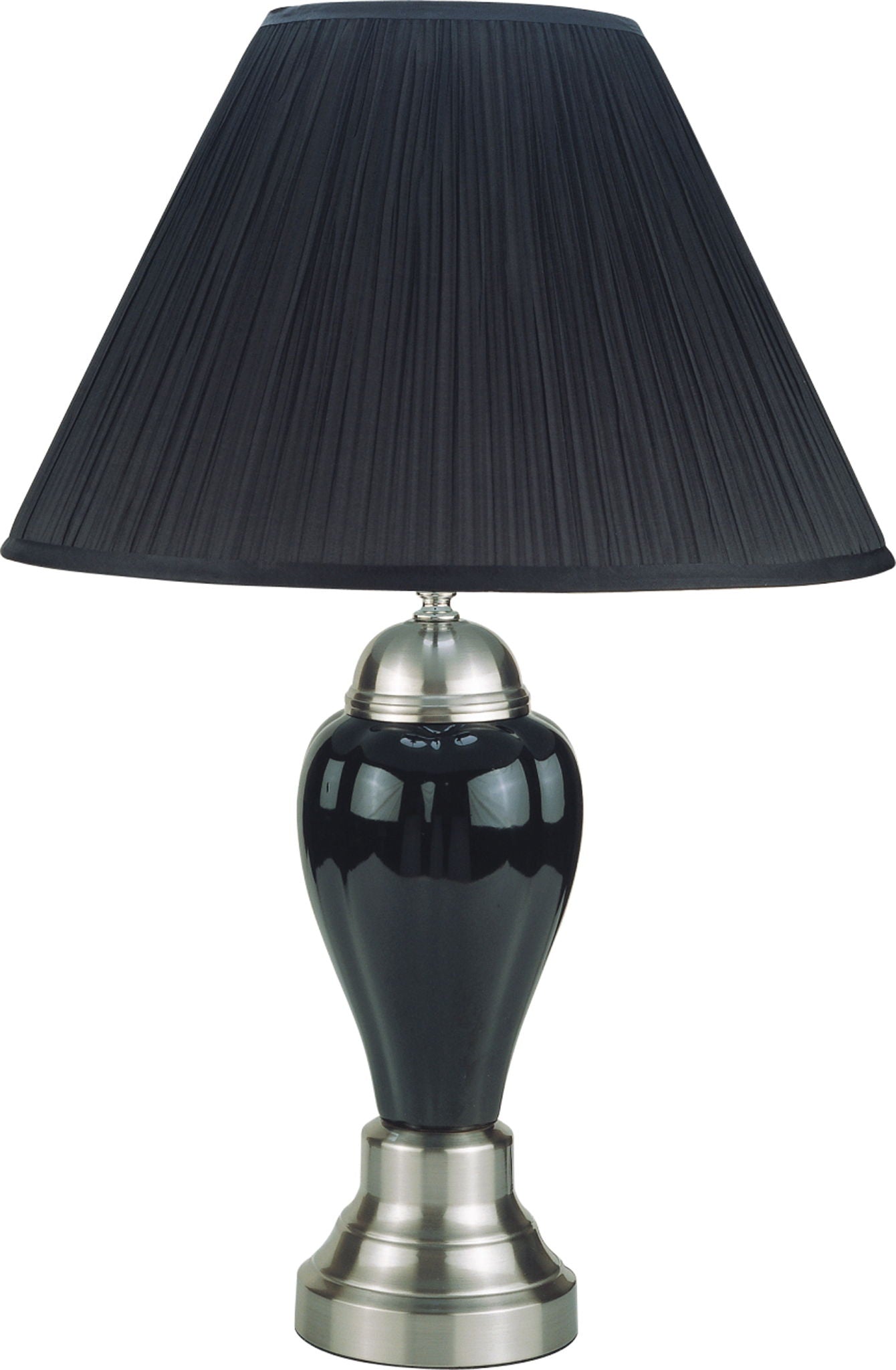 26" PORCELAIN LAMP, SATIN NICKEL