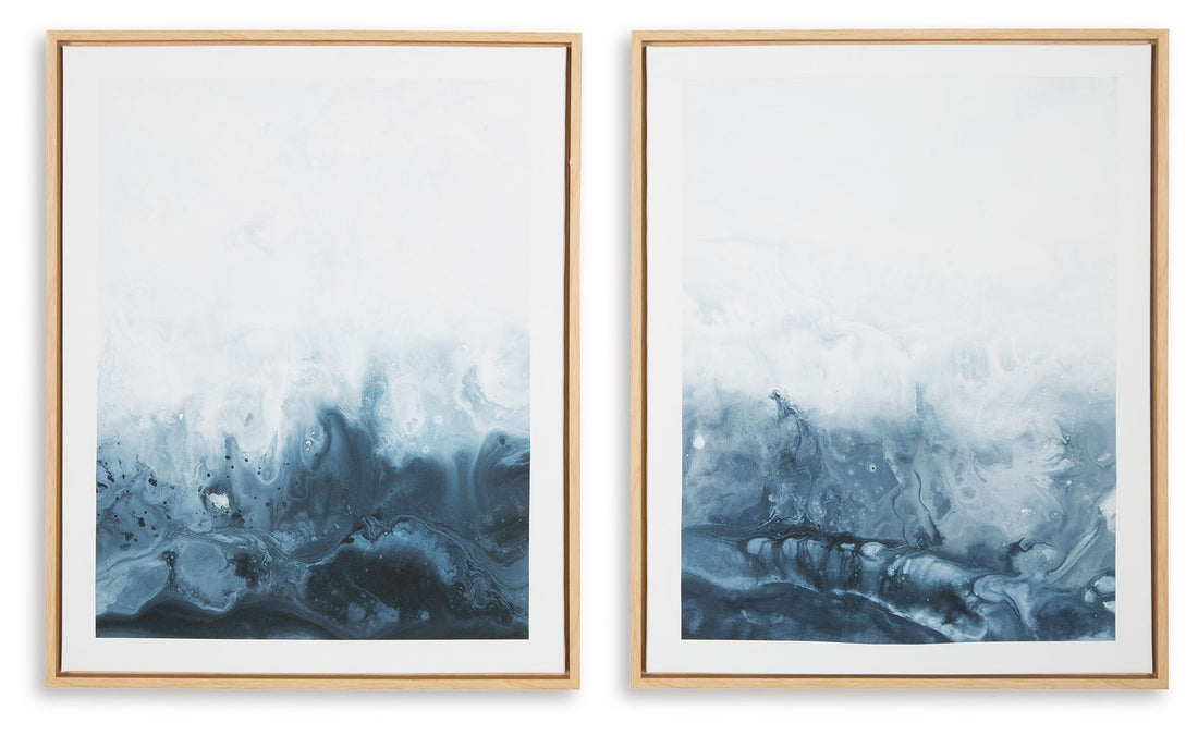 Holport - Wall Art Set (Set of 2) - Blue / White