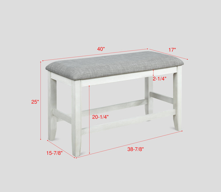 FULTON COUNTER HEIGHT BENCH WHITE