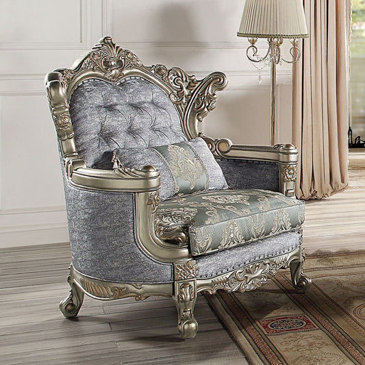 Miliani - Chair With Pillow - Fabric & Antique Bronze