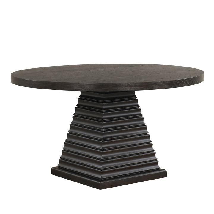 Plateau - 54" Round Dining Table - Top & Base - Dark Brown