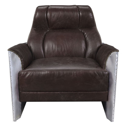 Brancaster - Accent Chair - Espresso Top Grain Leather & Aluminum