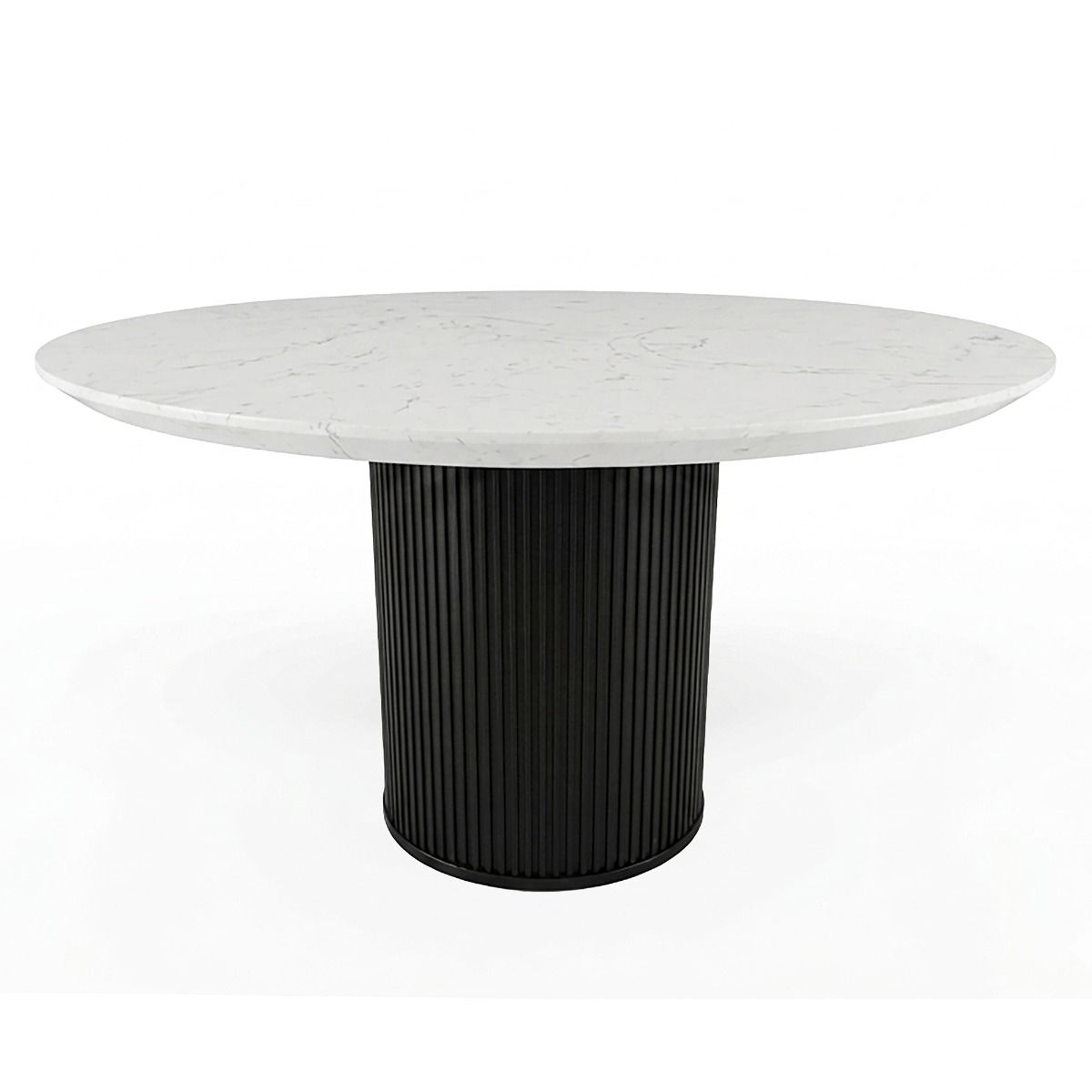 Jaramillo - Round Dining Table With Engineered Marble Top - Engineered Marble Top & Black