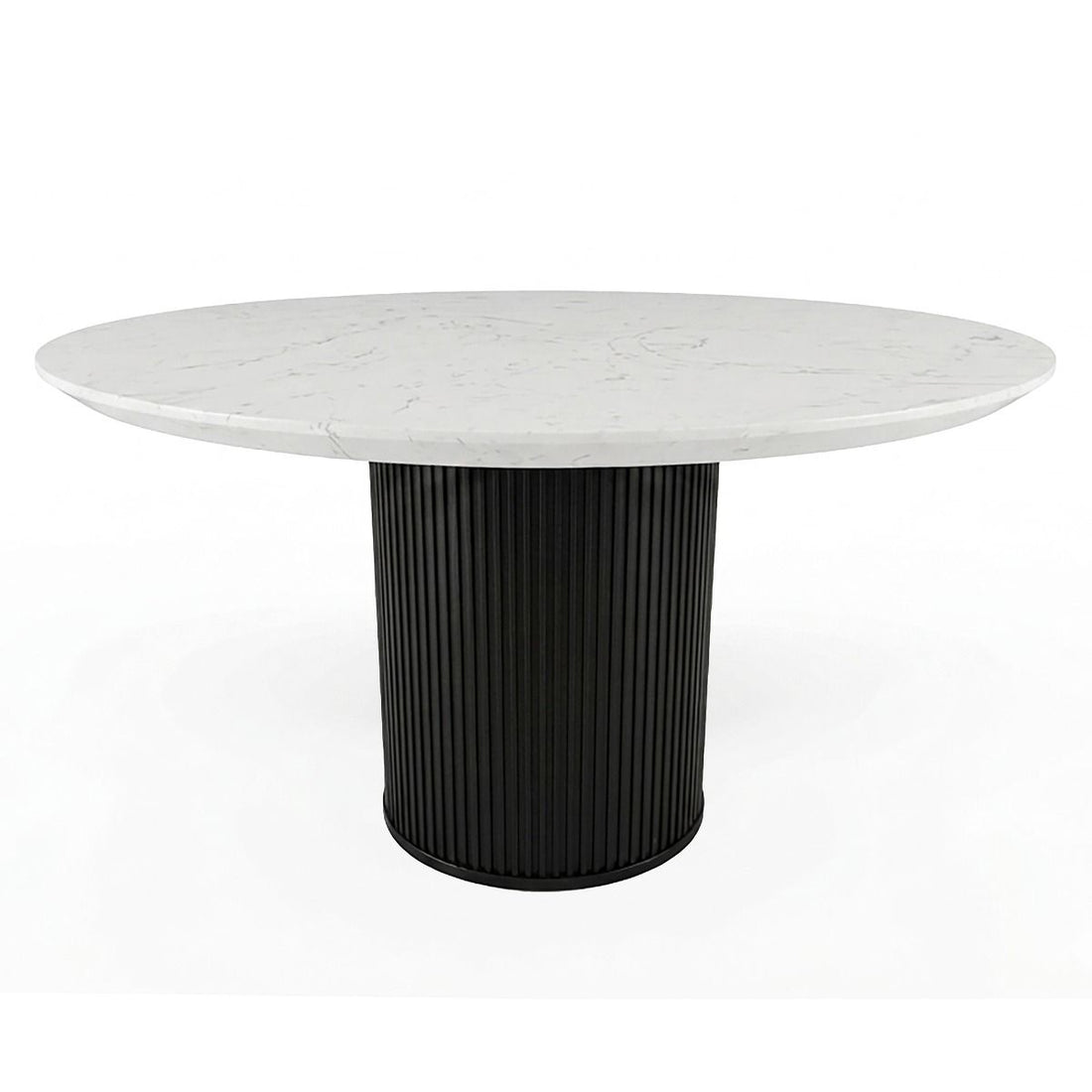 Jaramillo - Round Dining Table With Engineered Marble Top - Engineered Marble Top & Black