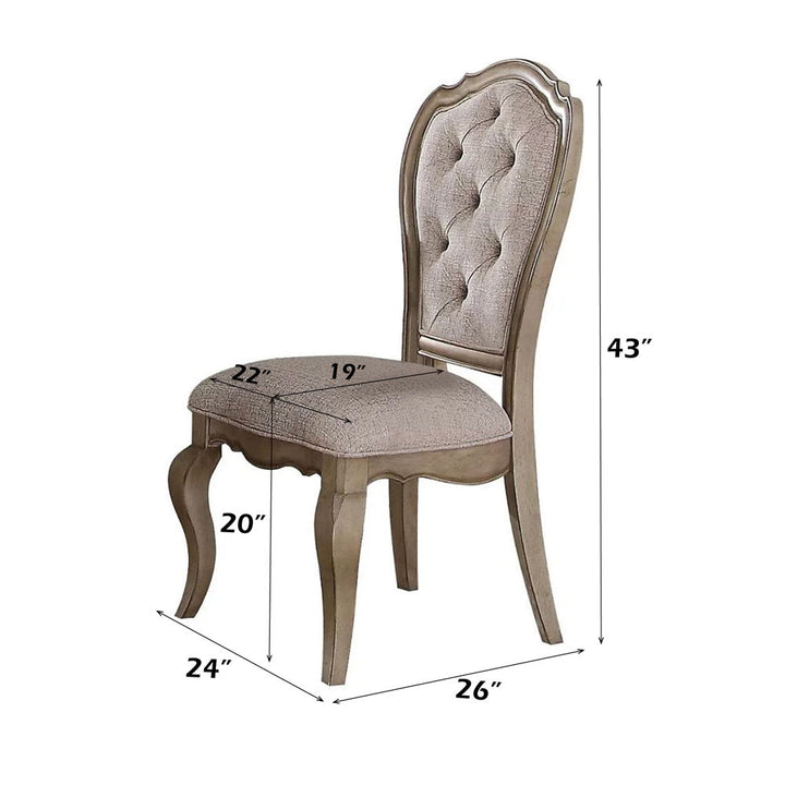Chelmsford - Side Chair (Set of 2) - Beige Fabric & Antique Taupe