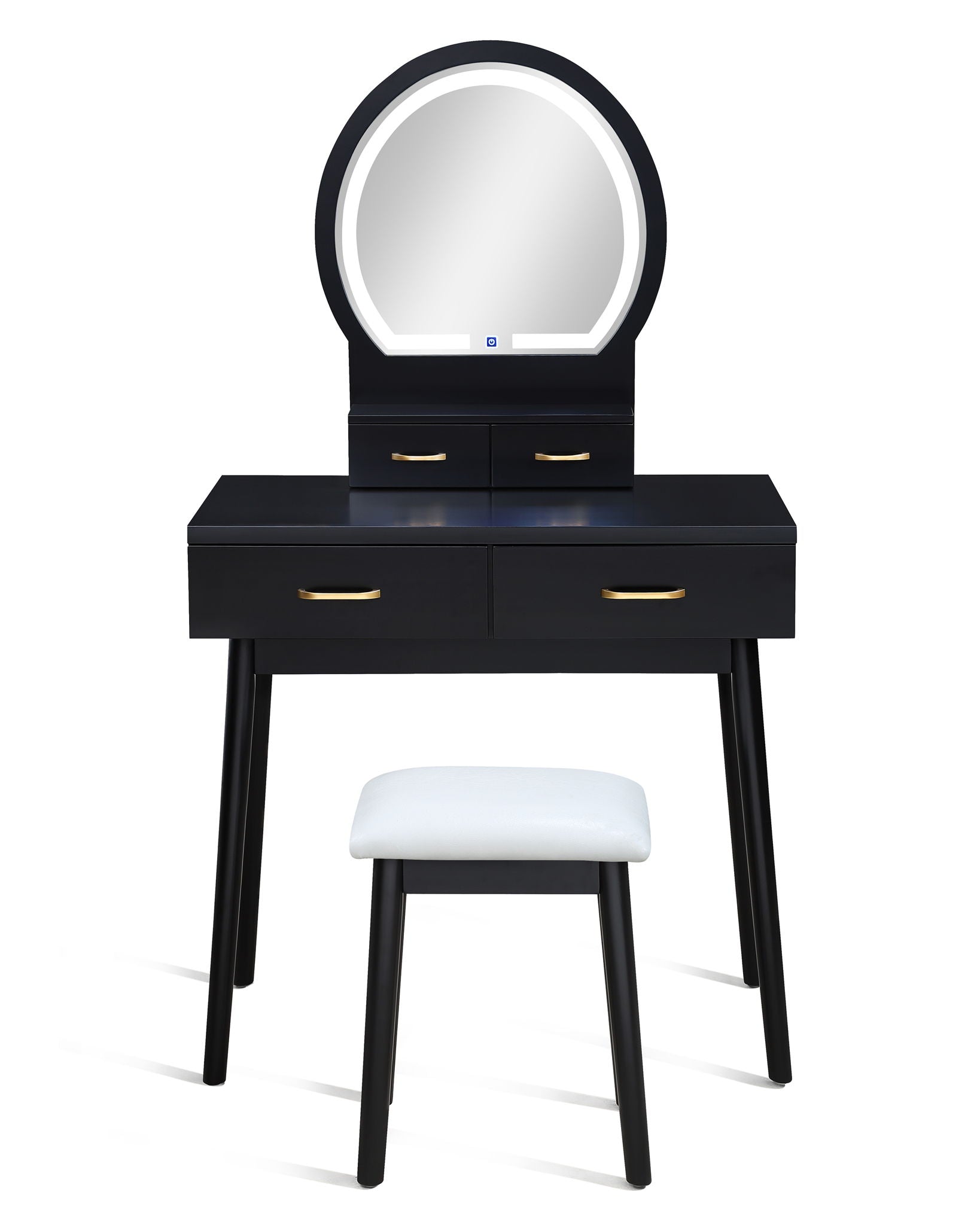 CECILIA VANITY TABLE & STOOL-BLACK