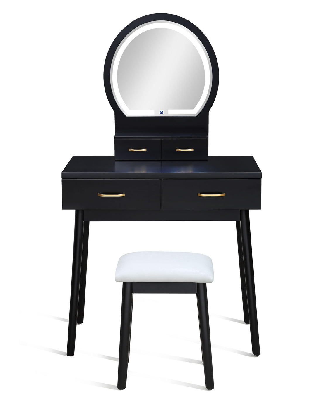 CECILIA VANITY TABLE & STOOL-BLACK