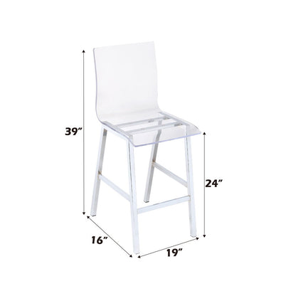 Nadie - Counter Height Chair (Set of 2) - Clear Acrylic & Chrome
