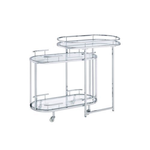 Piffo - Serving Cart Set - Clear Glass & Chrome