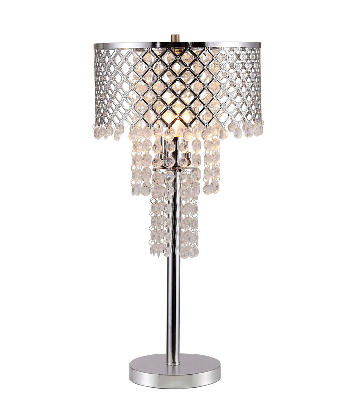 CRYSTAL ON MESH TABLE LAMP 28"H
